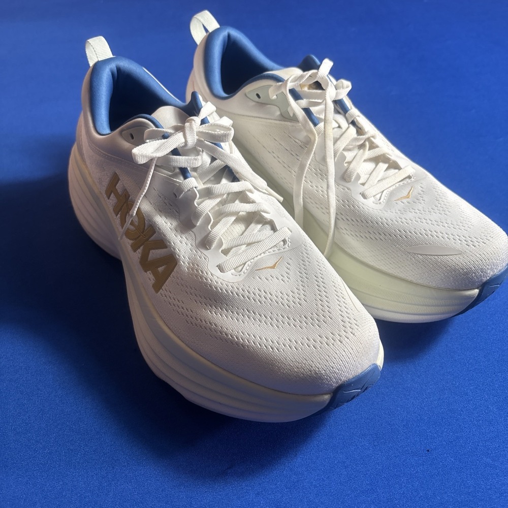 Hoka One One Men's Bondi 8 Sz 12 Frost Gold Running Comfort Shoes